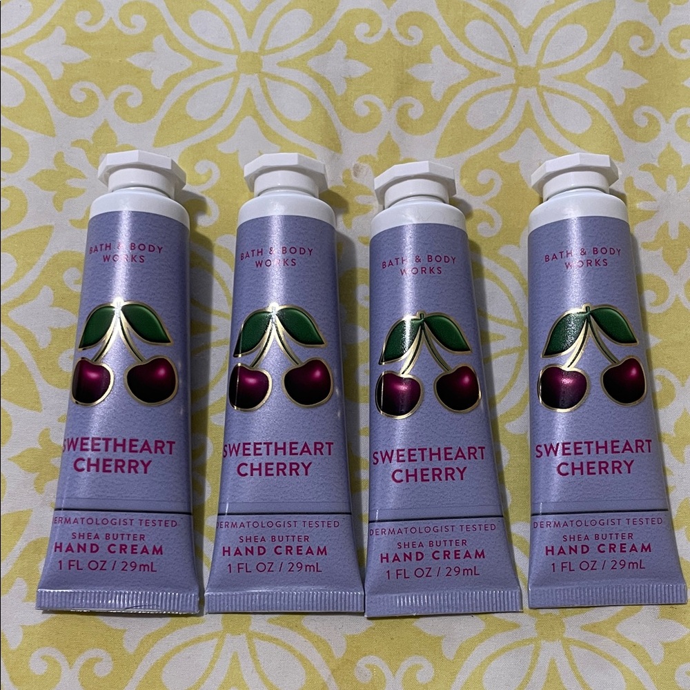 Bath & Body Works Sweetheart Cherry Hand Cream/Lotion 4 Tubes 1oz each NIP